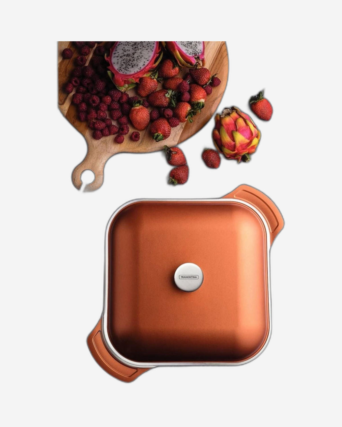 Tramontina Brazil  Lyon 28cm 5.5L Golden Forged Aluminum Square Casserole with Interior Starflon High Performance PFOA Free Nonstick Coating