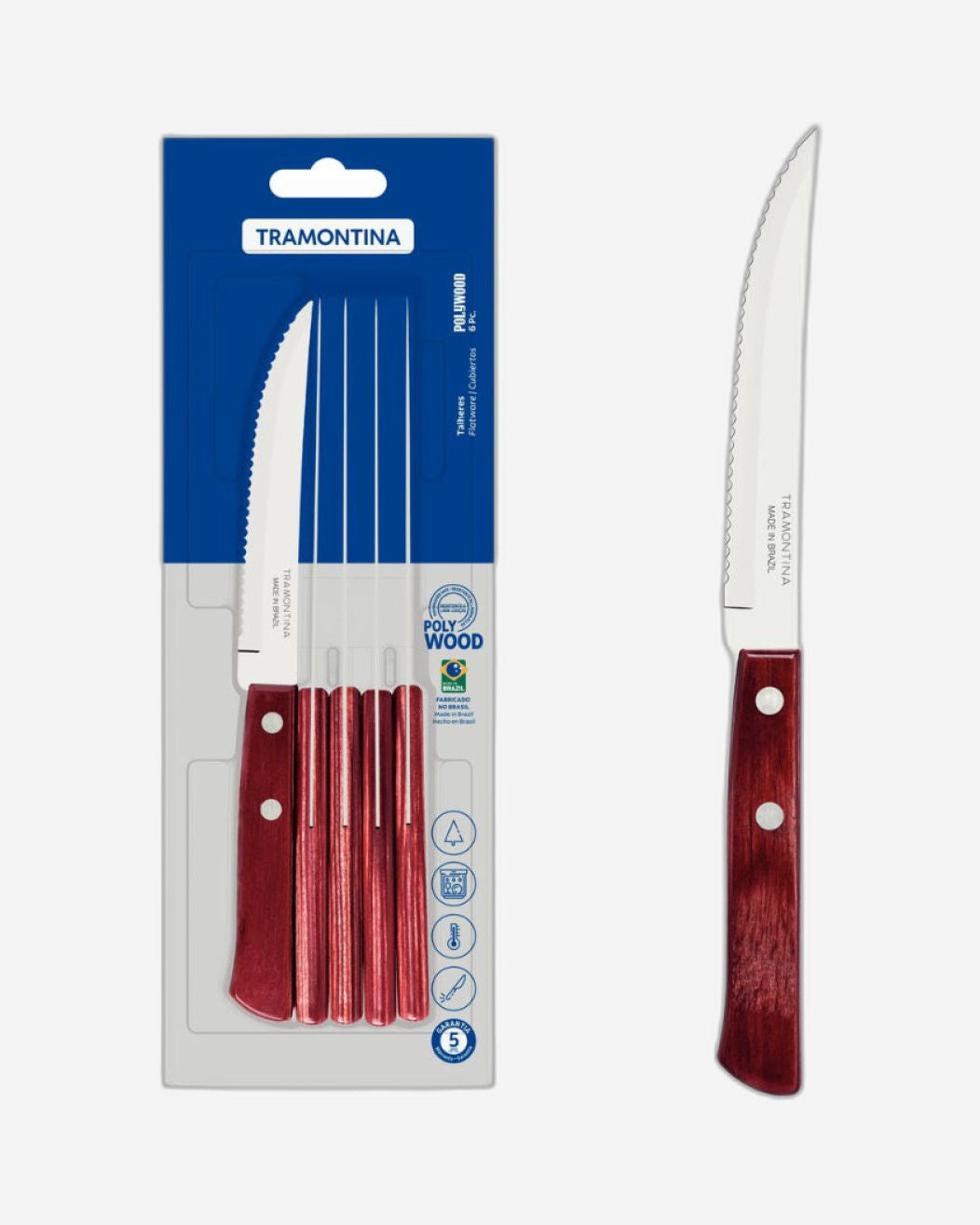Tramontina Steak Knife Set 6Pc Red
