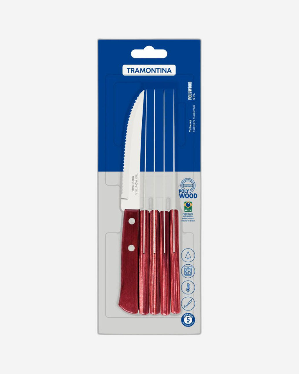 Tramontina Steak Knife Set 6Pc Red