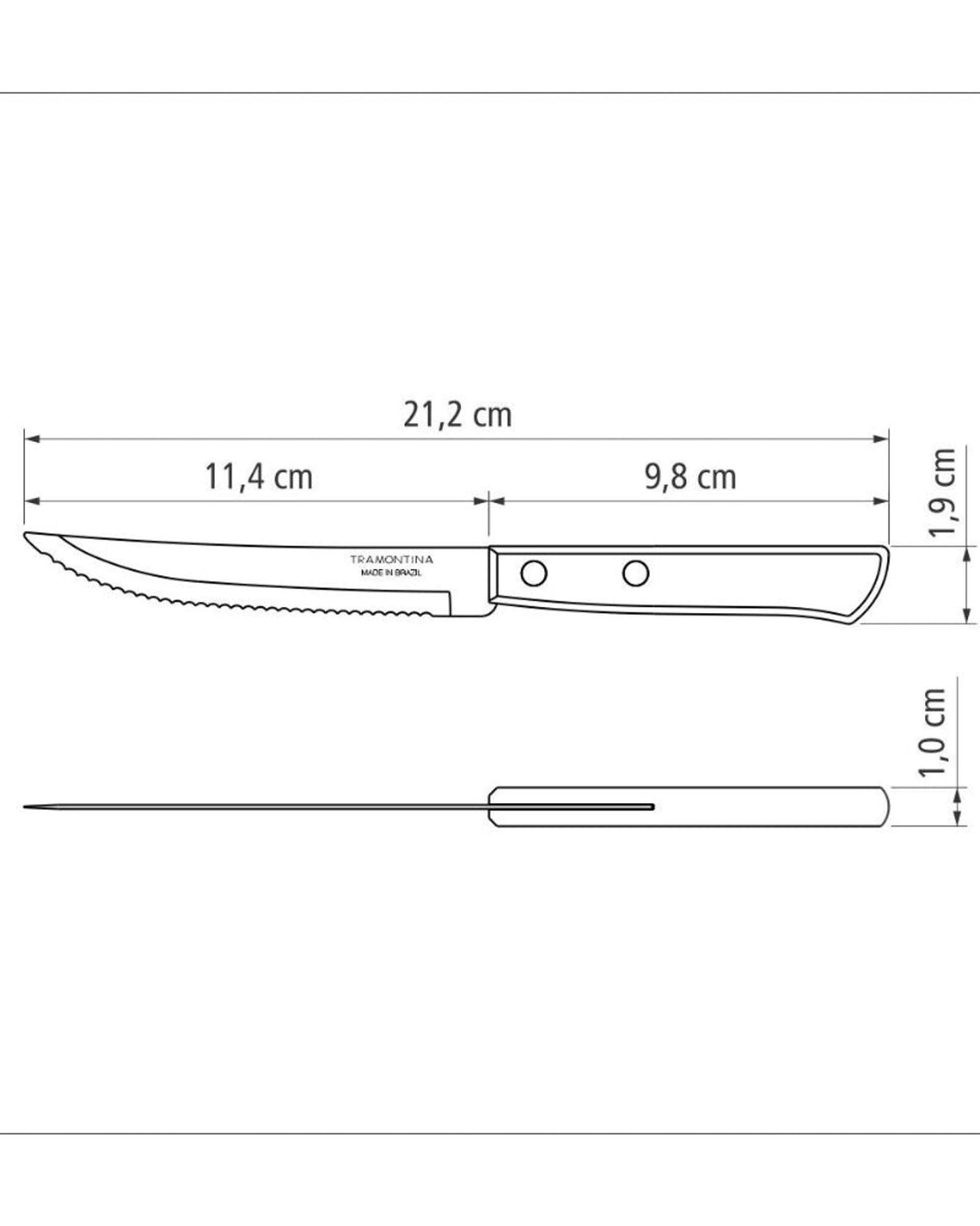 Tramontina Steak Knife Set 6Pc Red