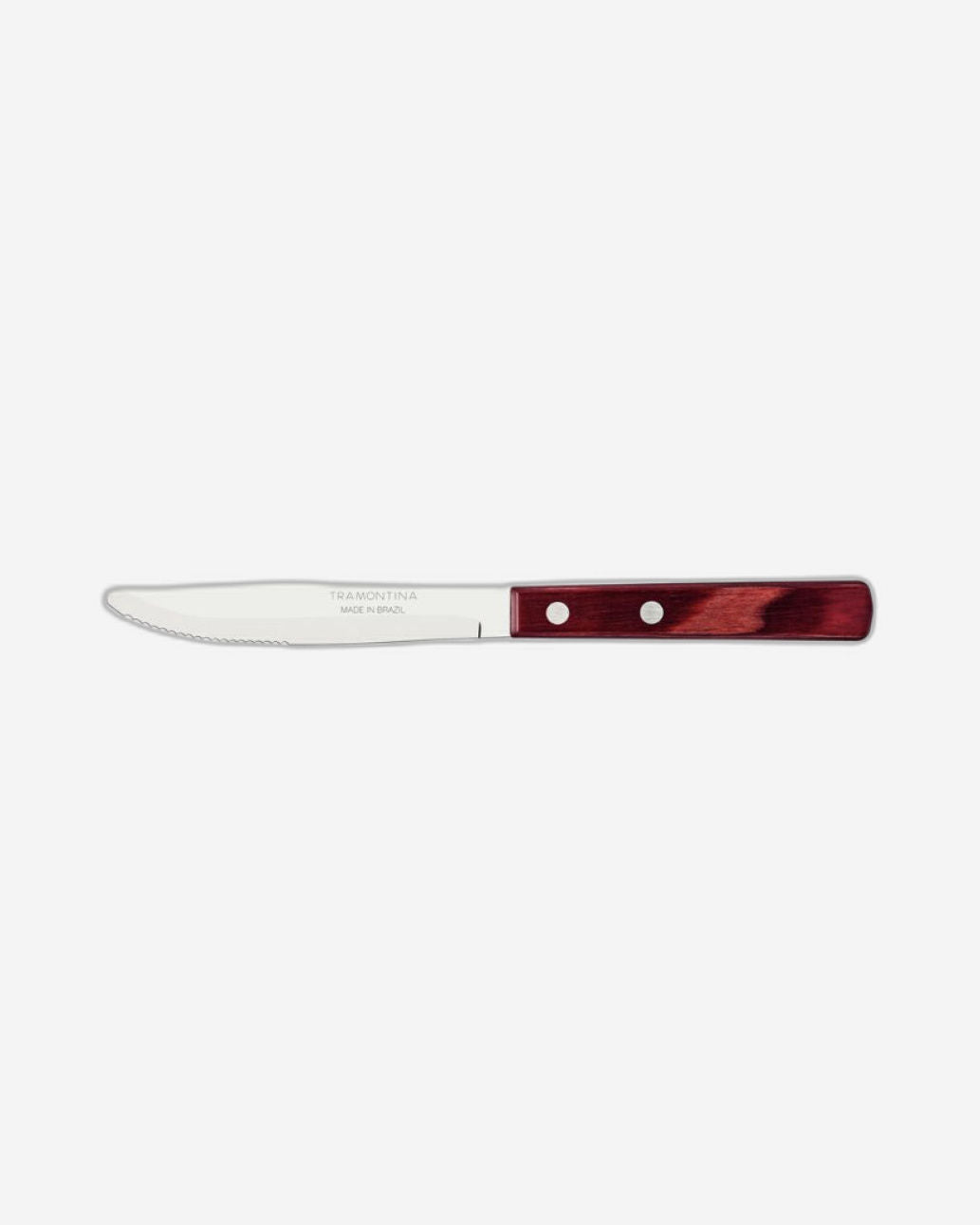 Tramontina Table Knife with Stainless-Steel Blade and Treated Red Polywood Wood Handle 4"