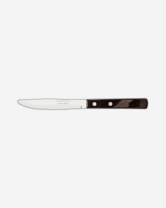 Tramontina Table Knife with Stainless-Steel Blade and Treated brown Polywood Wood Handle 4"