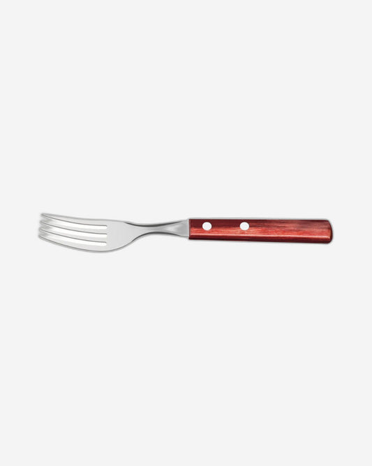 Tramontina Table Fork with Stainless-Steel Tines and Treated Red Polywood Wood Handle