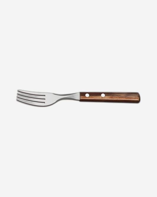 Tramontina Table Fork with Stainless-Steel Tines and Brown Polywood Treated Wood Handle