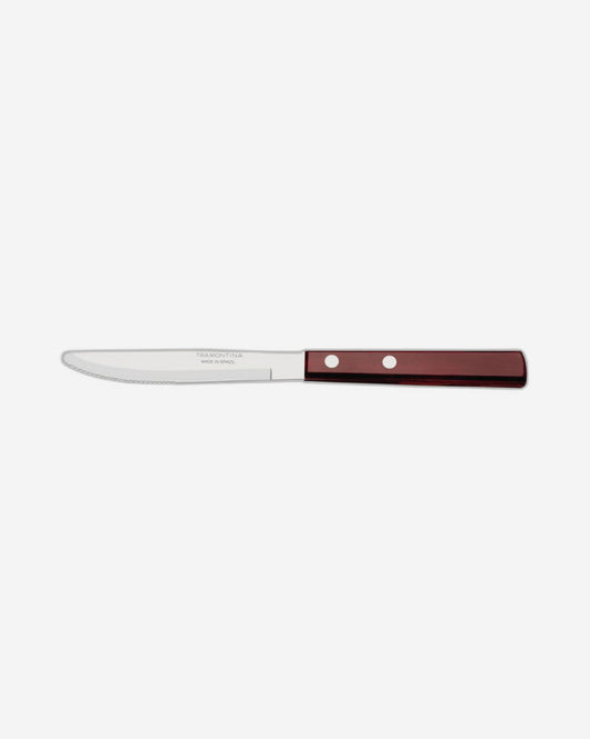Tramontina Dessert Knife with Stainless-Steel Blade and Treated Red Polywood Wood Handle 3"