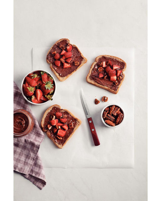 Tramontina Dessert Knife with Stainless-Steel Blade and Treated Red Polywood Wood Handle 3"