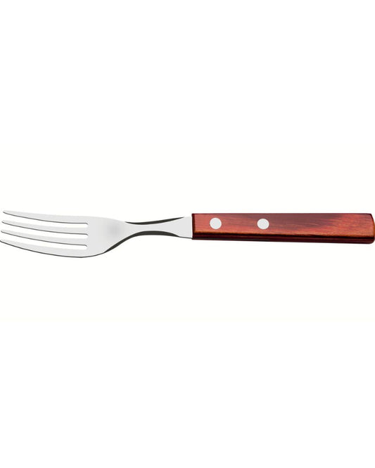 Tramontina Dessert Fork with Stainless-Steel Tines and Red Polywood Treated Wood Handle