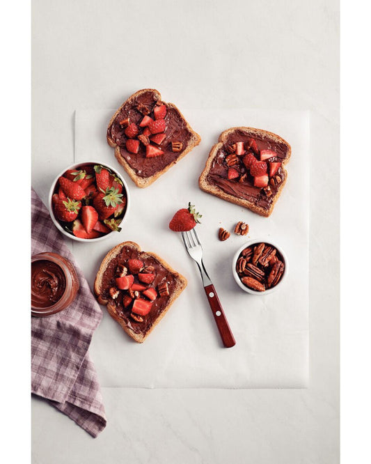 Tramontina Dessert Fork with Stainless-Steel Tines and Red Polywood Treated Wood Handle