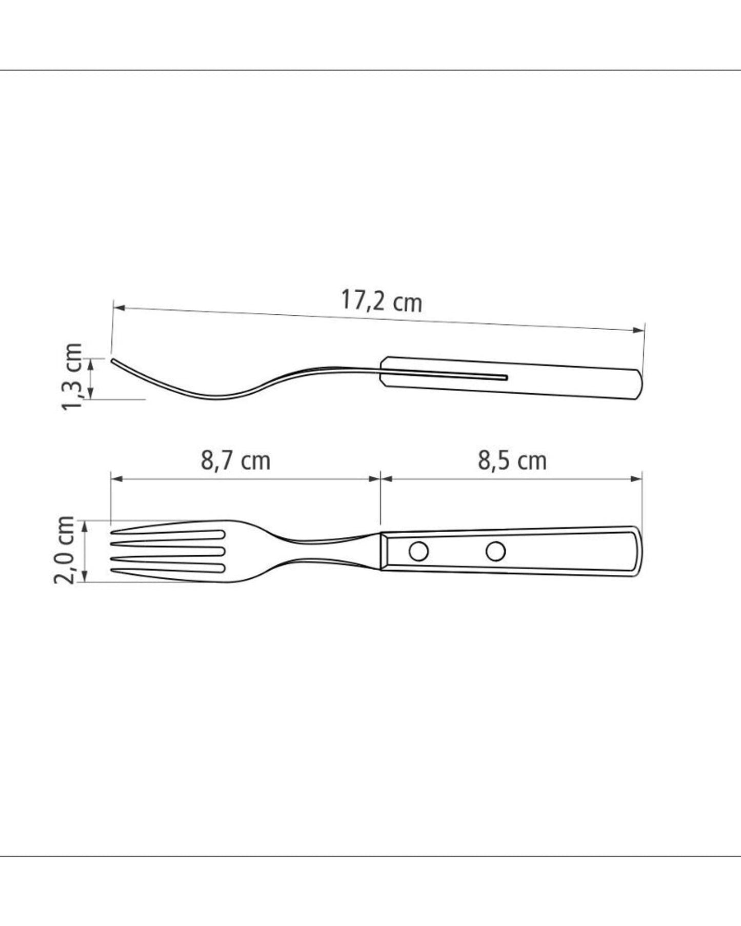 Tramontina Dessert Fork with Stainless-Steel Tines and Red Polywood Treated Wood Handle