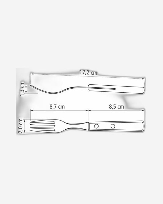 Tramontina Dessert Fork with Stainless-Steel Tines and Brown Polywood Treated Wood Handle