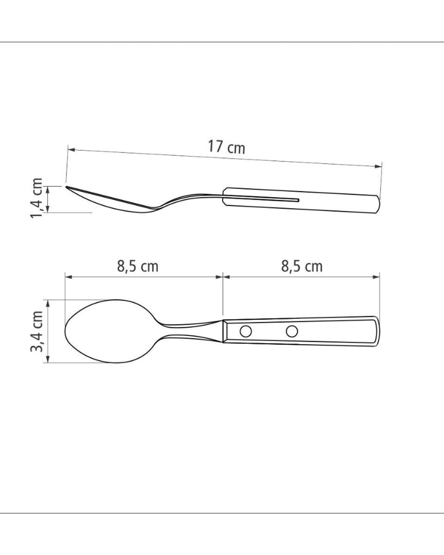 Tramontina Dessert Spoon with Stainless-Steel Bowl and Red Polywood Treated Wood Handle
