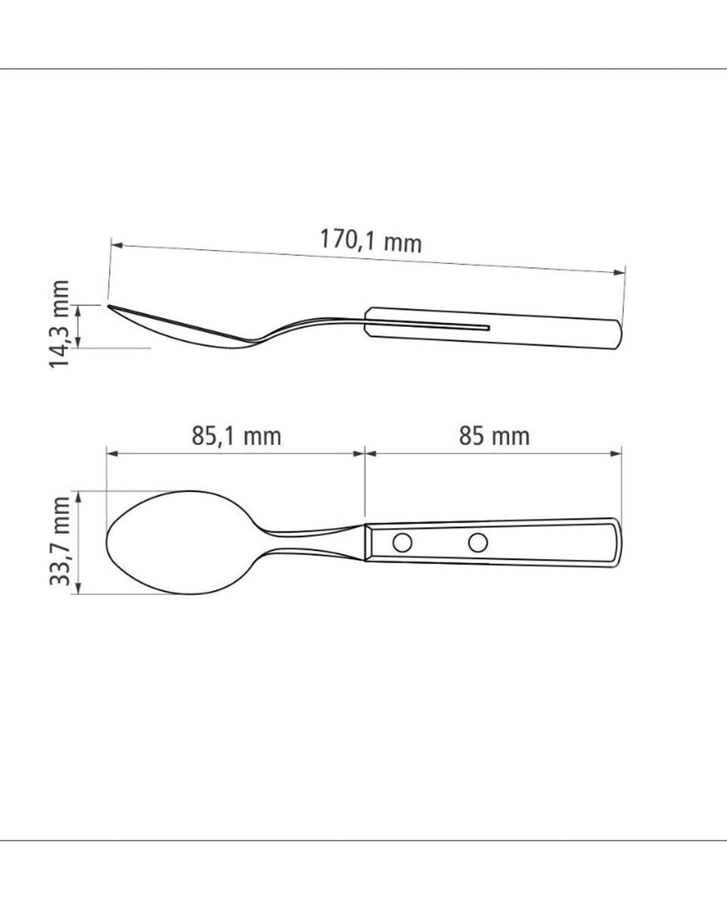 Tramontina Dessert Spoon with Stainless-Steel Bowl and Red Polywood Treated Wood Handle
