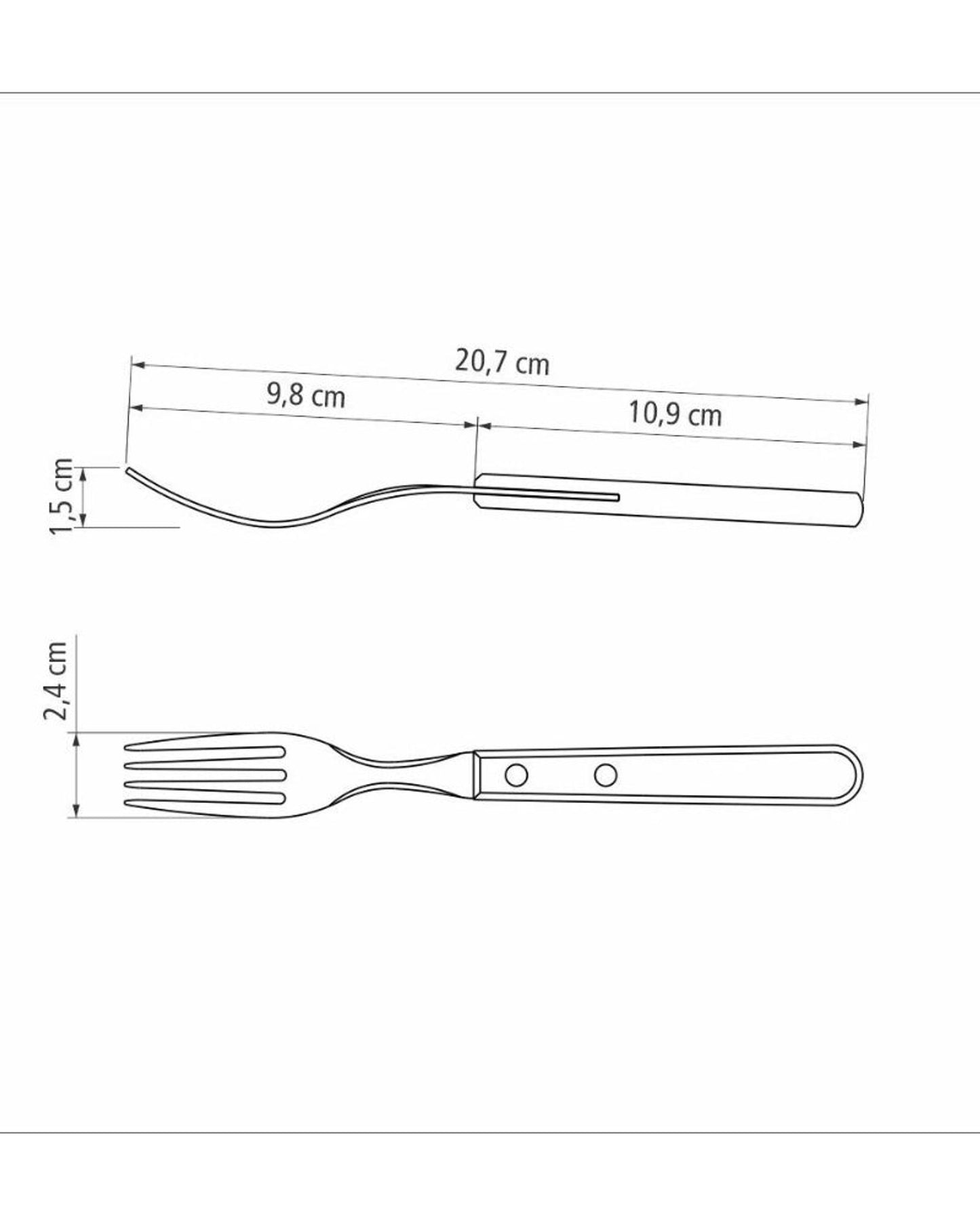 Tramontina Churrasco Table Fork with Stainless-Steel Tines and Treated Brown Polywood Handle