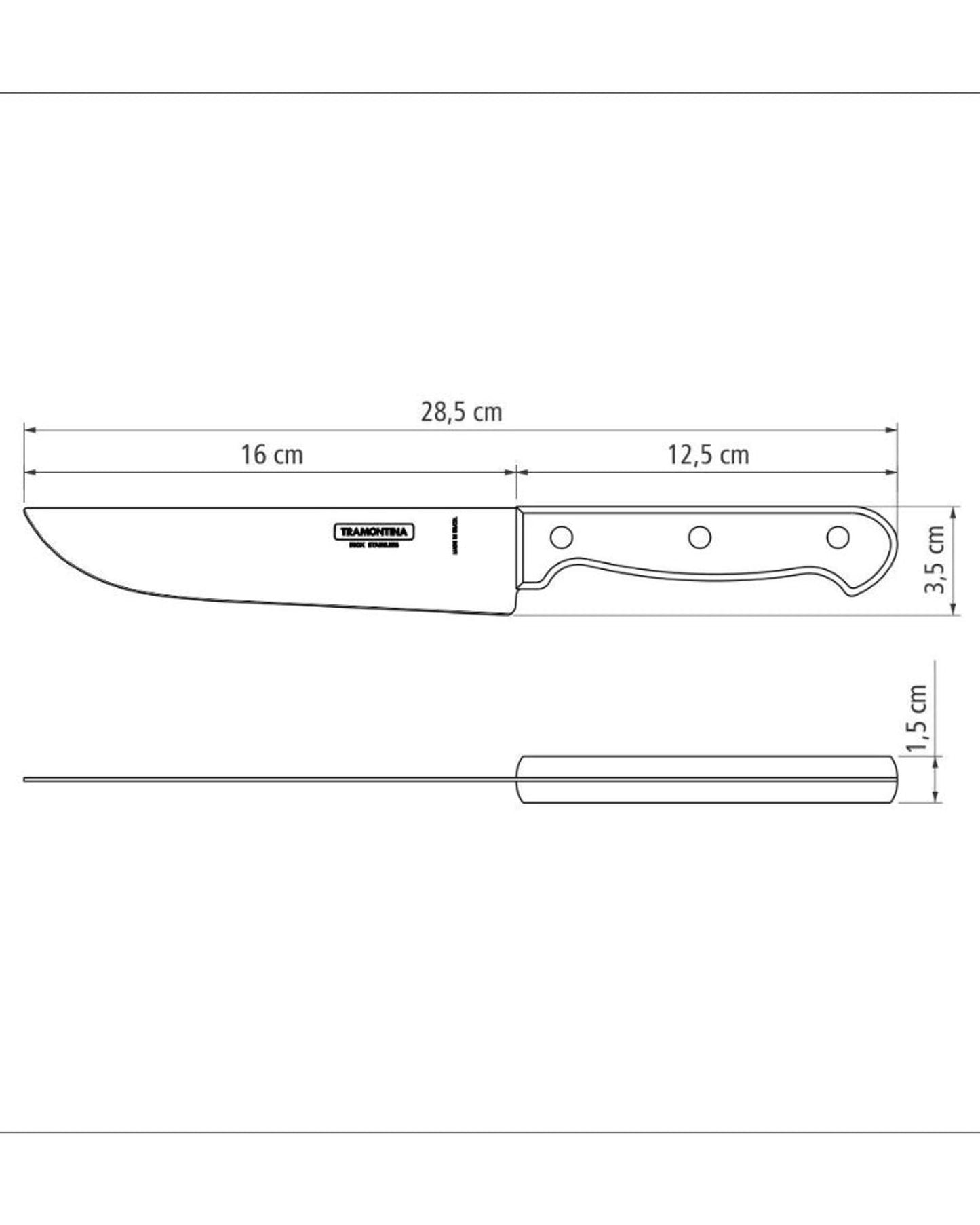 Tramontina Polywood 6" Kitchen Knife with Stainless-Steel Blade and Red Treated Wood Handle