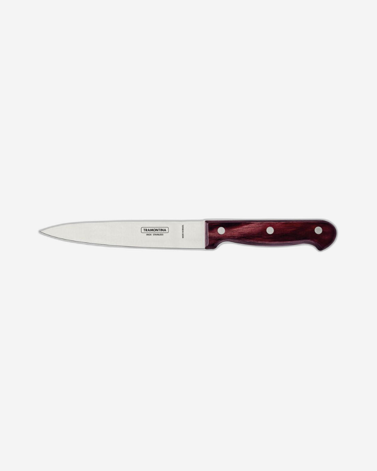 Tramontina Polywood 6" Utility Knife with Stainless Steel Blade and Red Wooden Handle