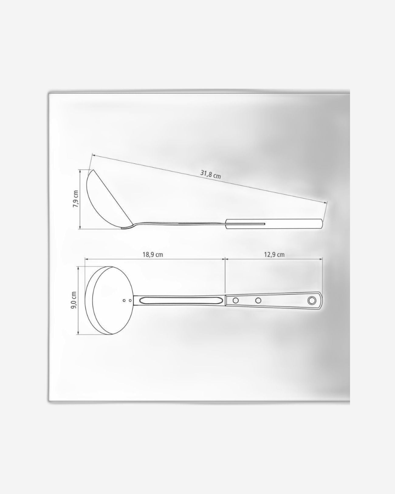 Tramontina Ladle with Stainless Steel Blade and Red Polywood Treated Wood Handle