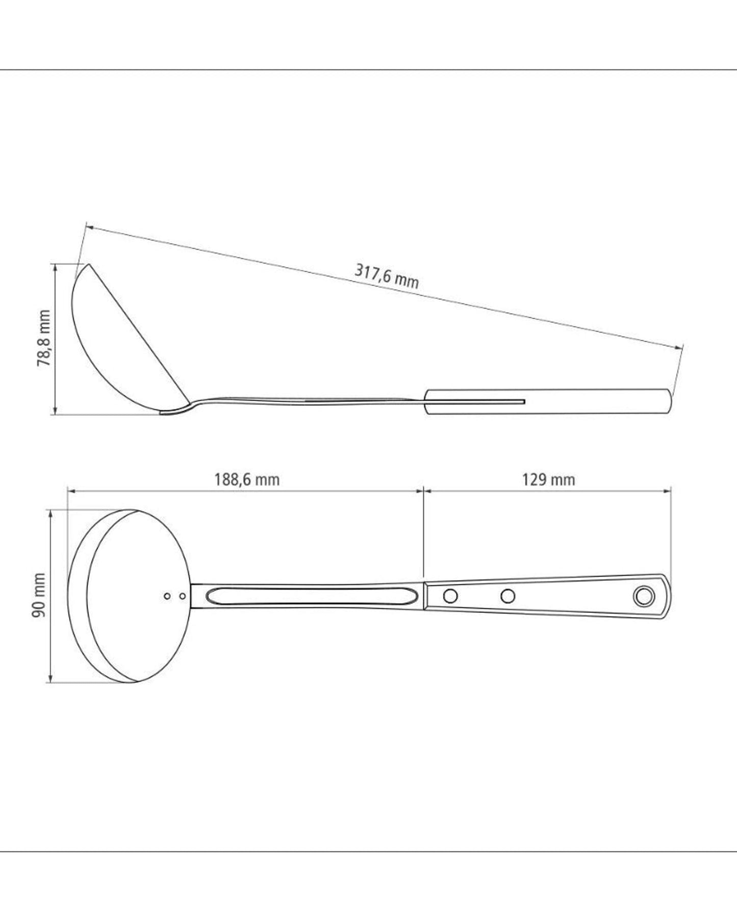 Tramontina Ladle with Stainless Steel Blade and Red Polywood Treated Wood Handle