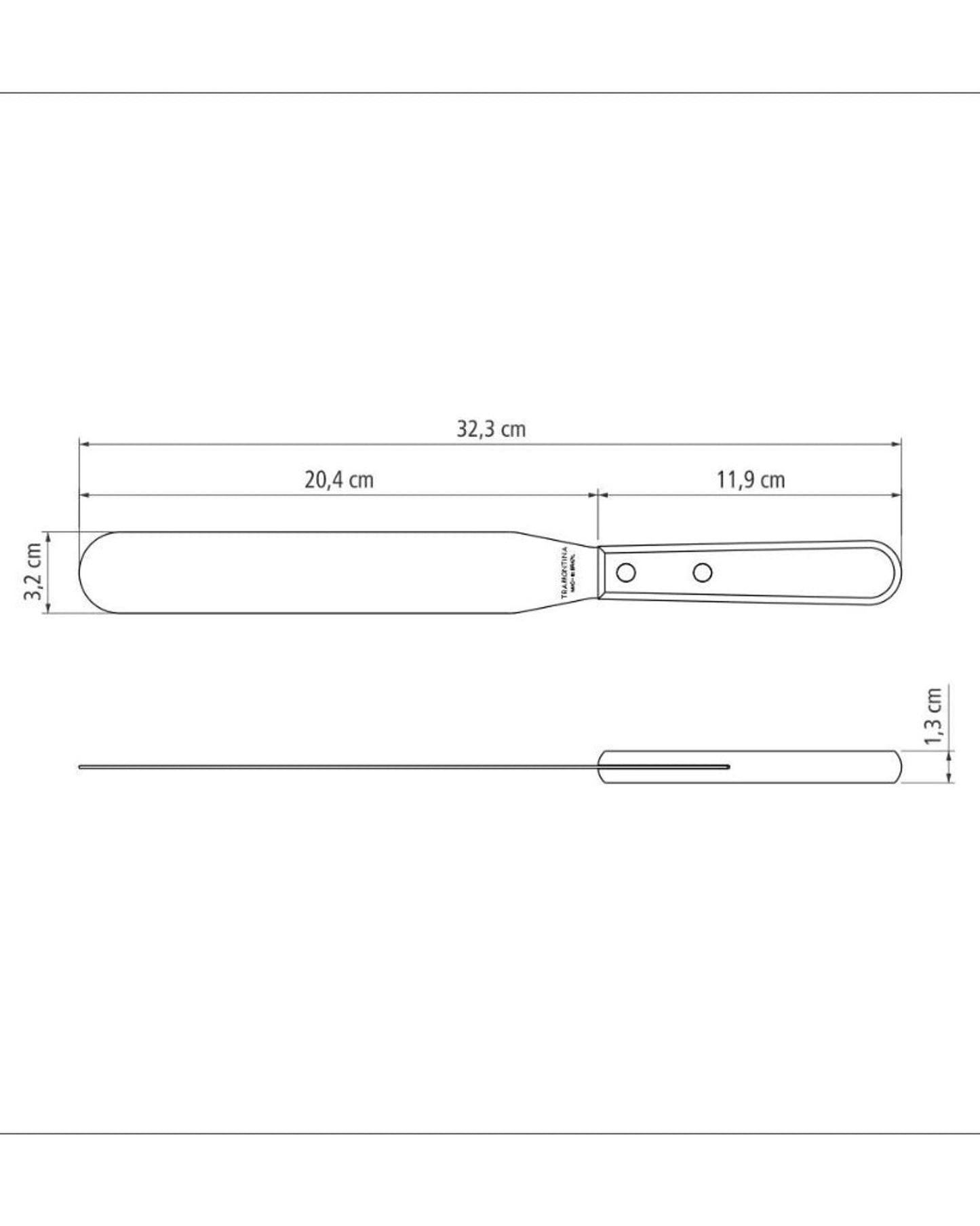 Tramontina Offset Spatula with Stainless-Steel Blade and Treated Red Polywood Handle 8"