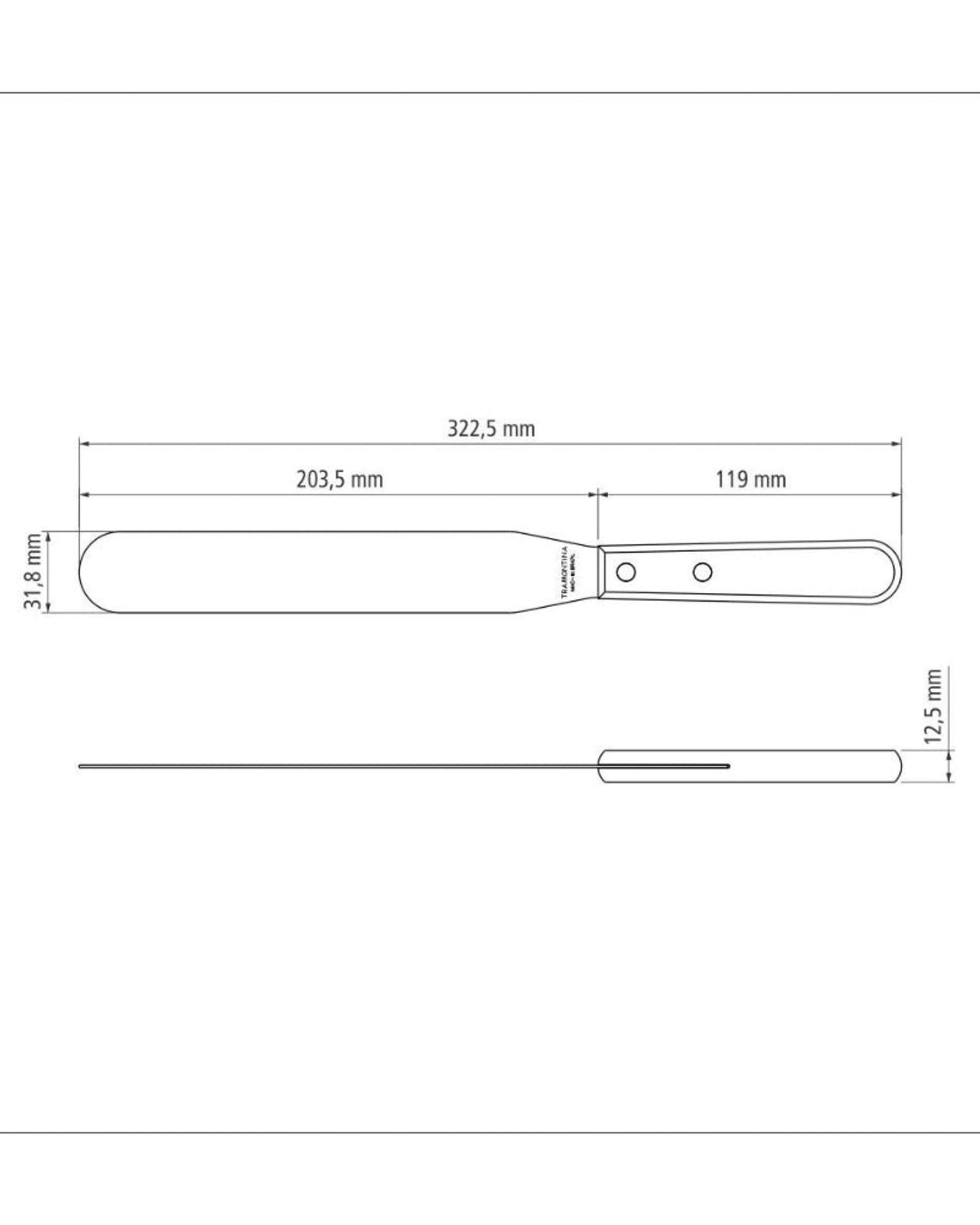 Tramontina Offset Spatula with Stainless-Steel Blade and Treated Red Polywood Handle 8"