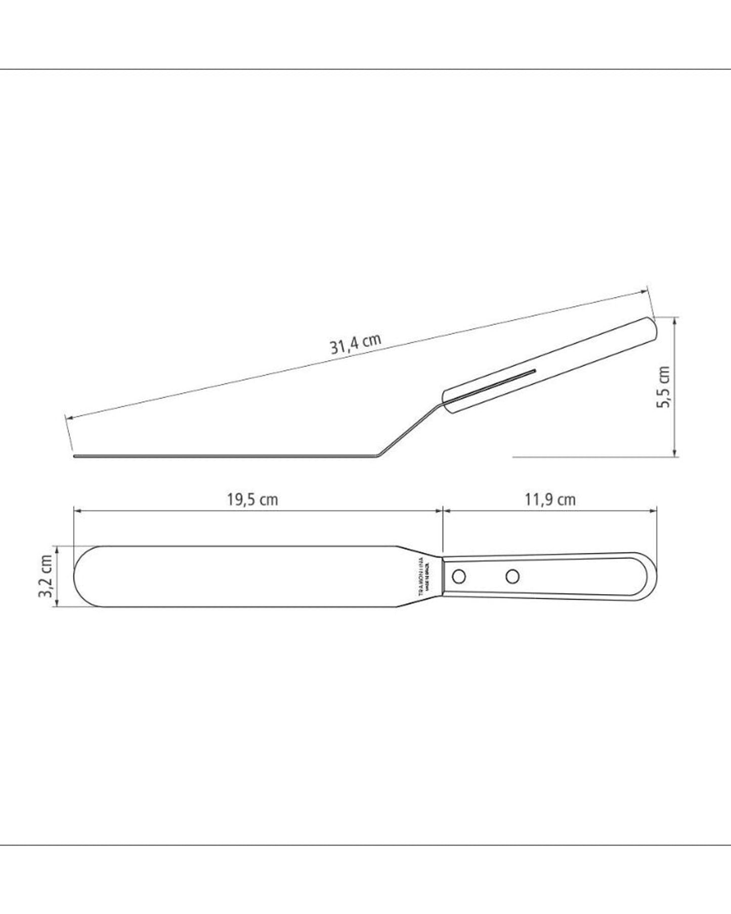 Tramontina Offset Spatula with Stainless-Steel Blade and Treated Red Polywood Handle 7"
