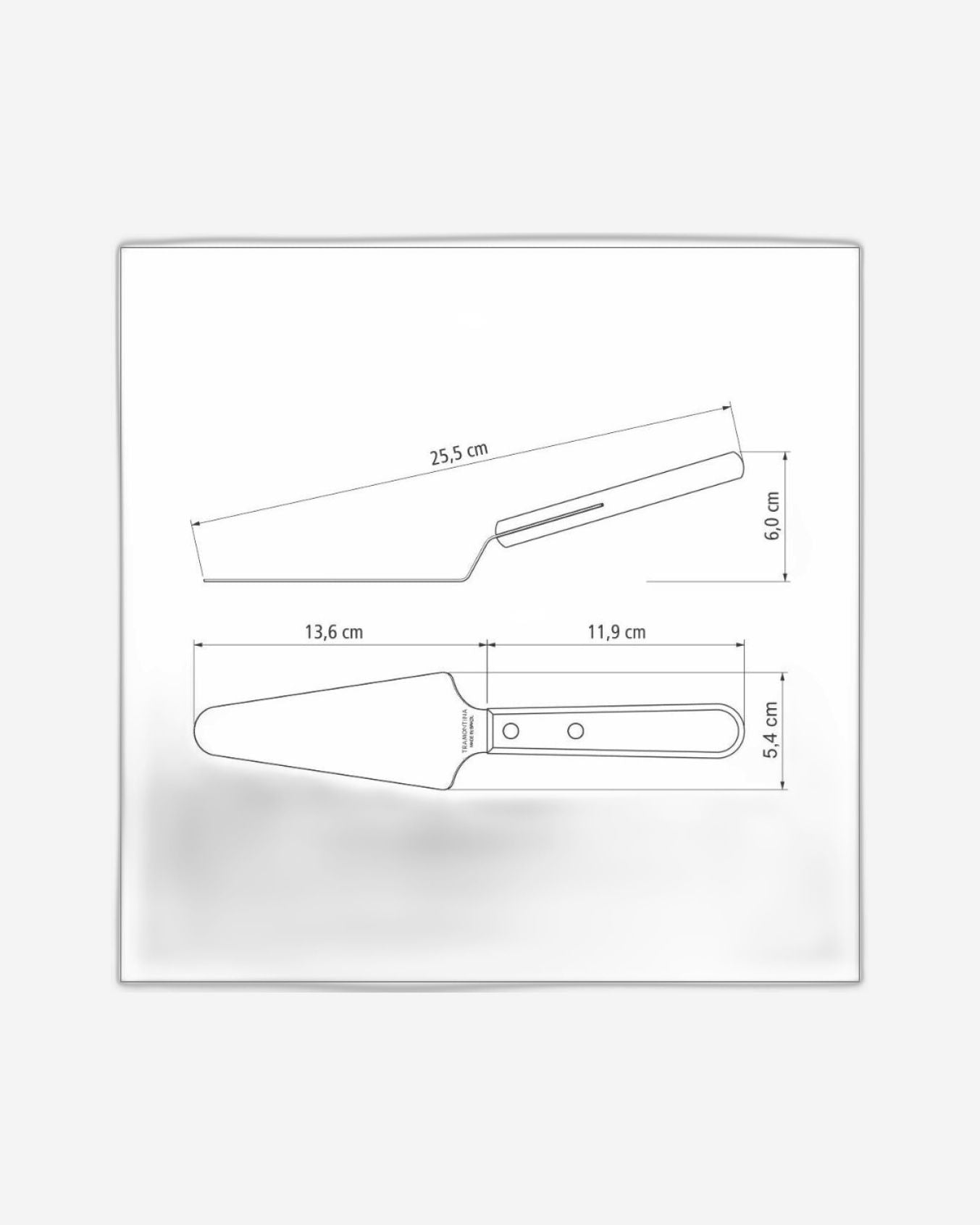 Tramontina Cake Spatula with Stainless-Steel Blade and Treated Red Polywood Handle 5"