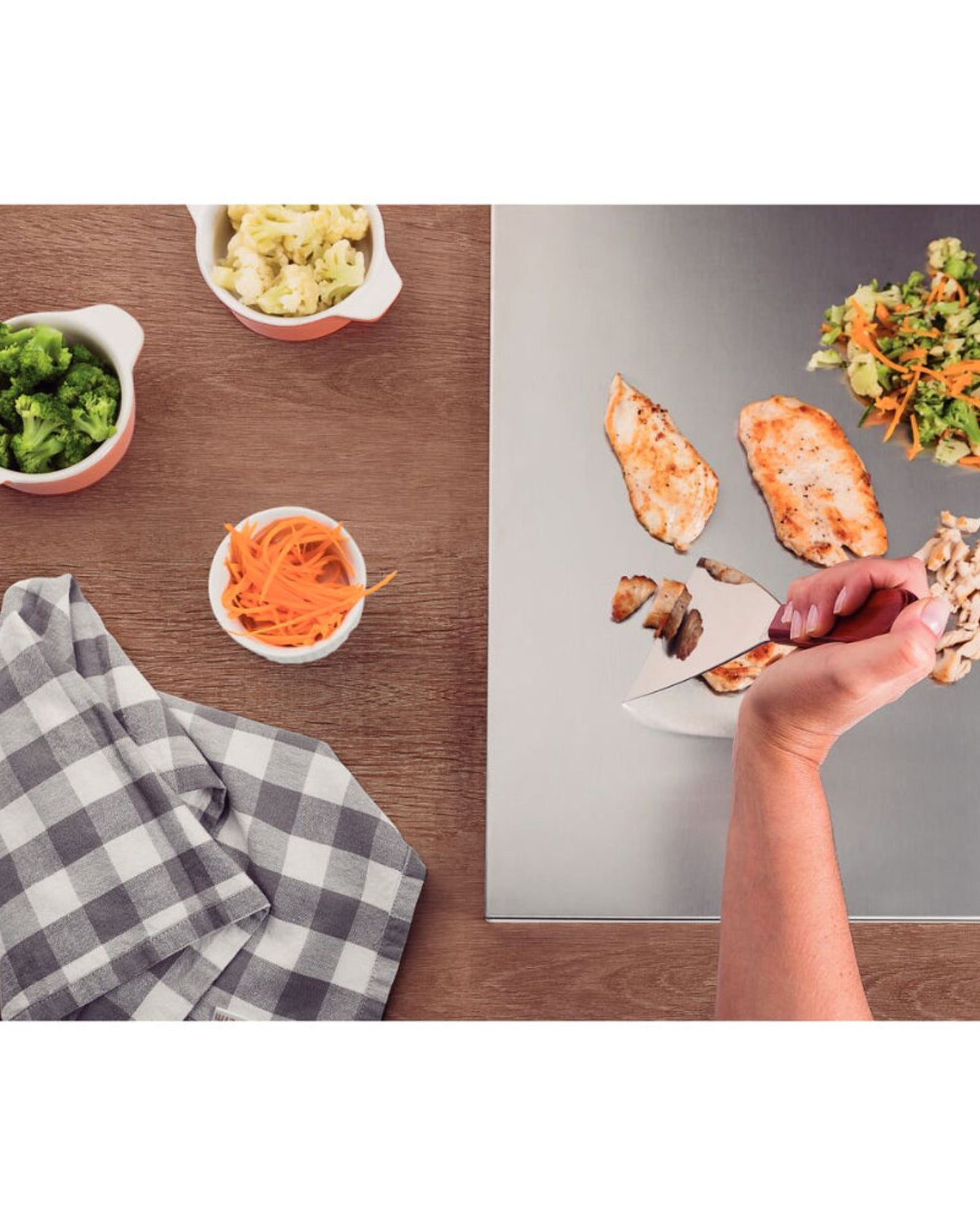 Tramontina Scraping Spatula with Stainless-Steel Blade and Treated Red Polywood Handle 5"