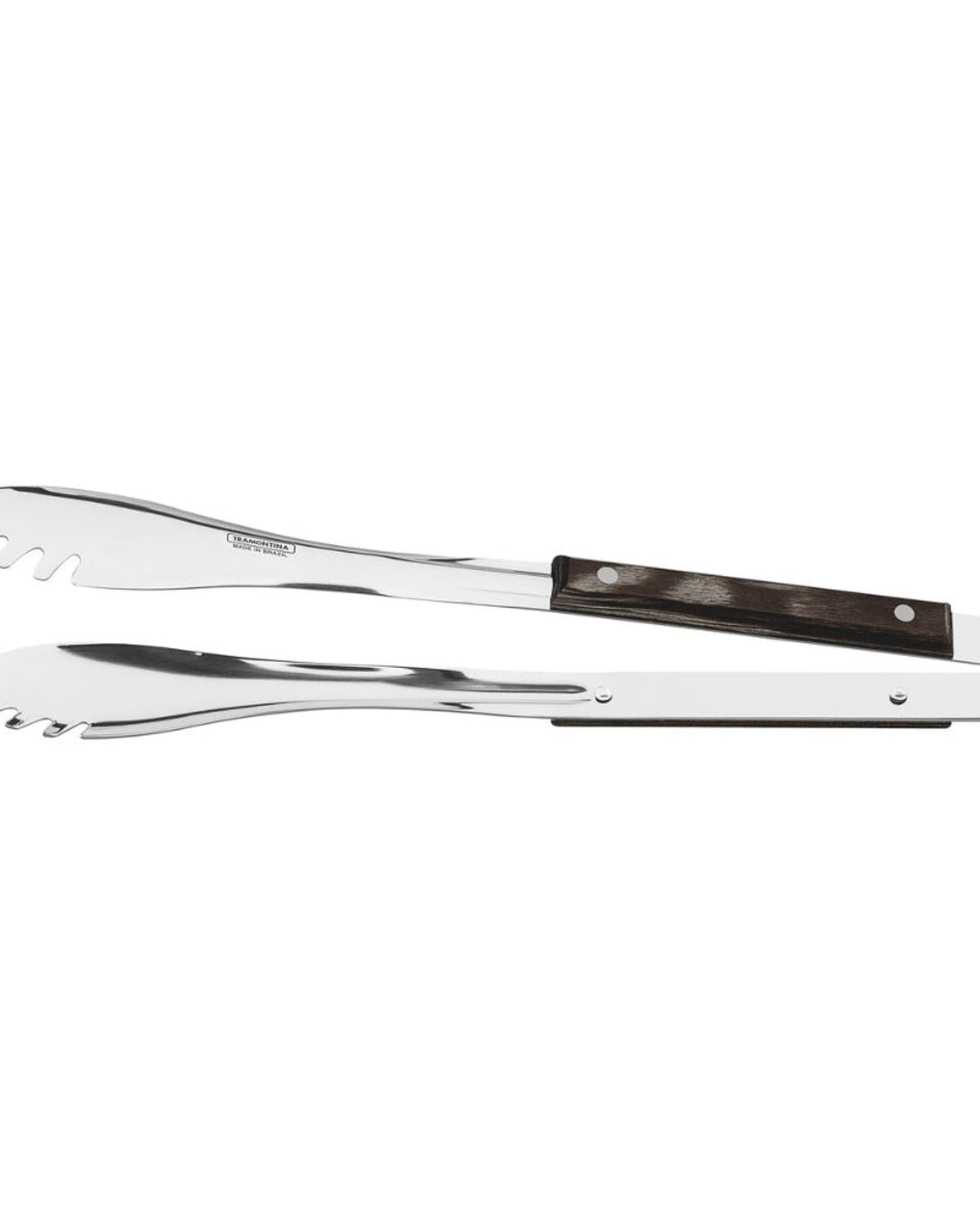 Tramontina Churrasco Meat Tongs with Stainless-Steel Pincers and Treated Brown Polywood Handle