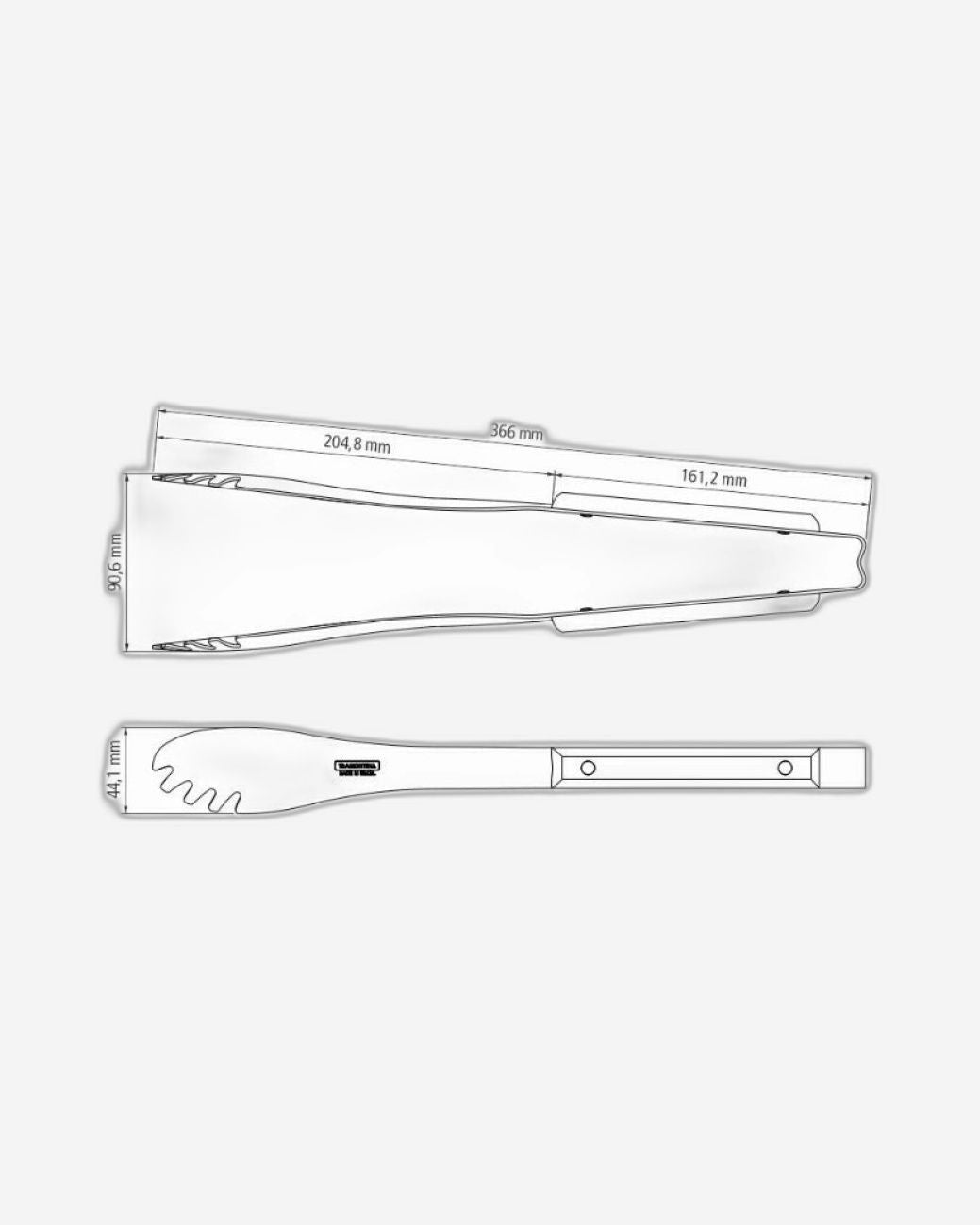 Tramontina Churrasco Meat Tongs with Stainless-Steel Pincers and Treated Brown Polywood Handle