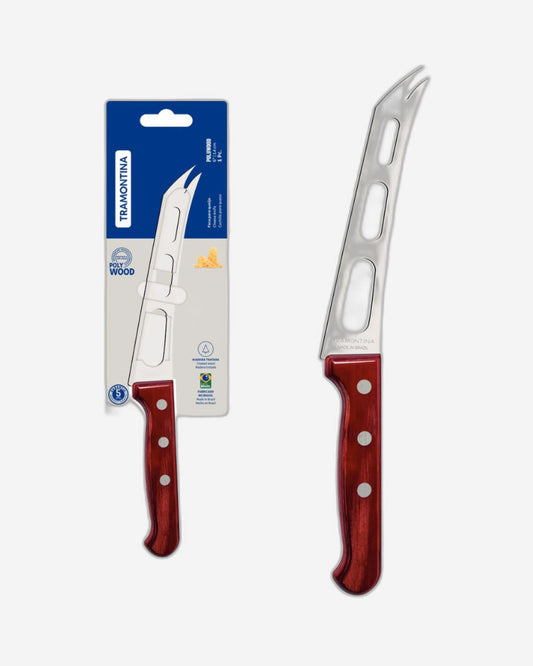 Tramontina Polywood 6" Cheese knife With Stainless-Steel Blade and Red Treated Wood Handle