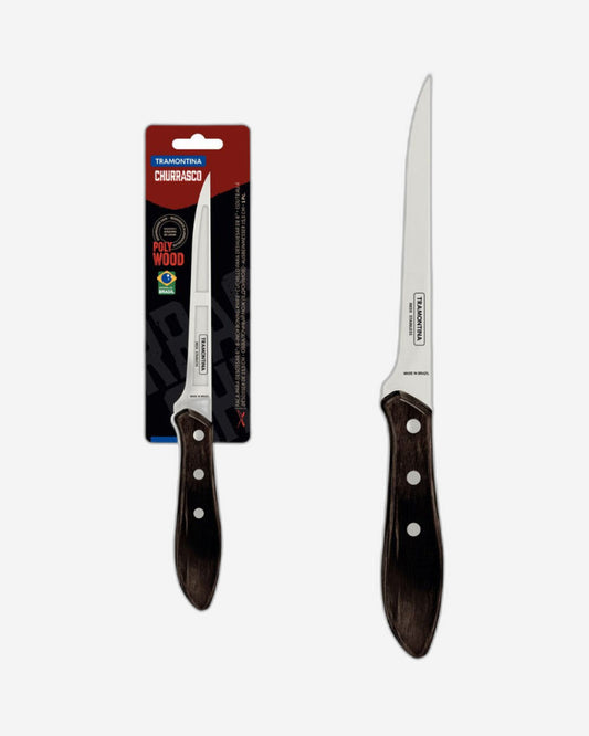 Tramontina Boning Knife with Stainless-Steel Blade and Treated Brown Polywood Handle 6"