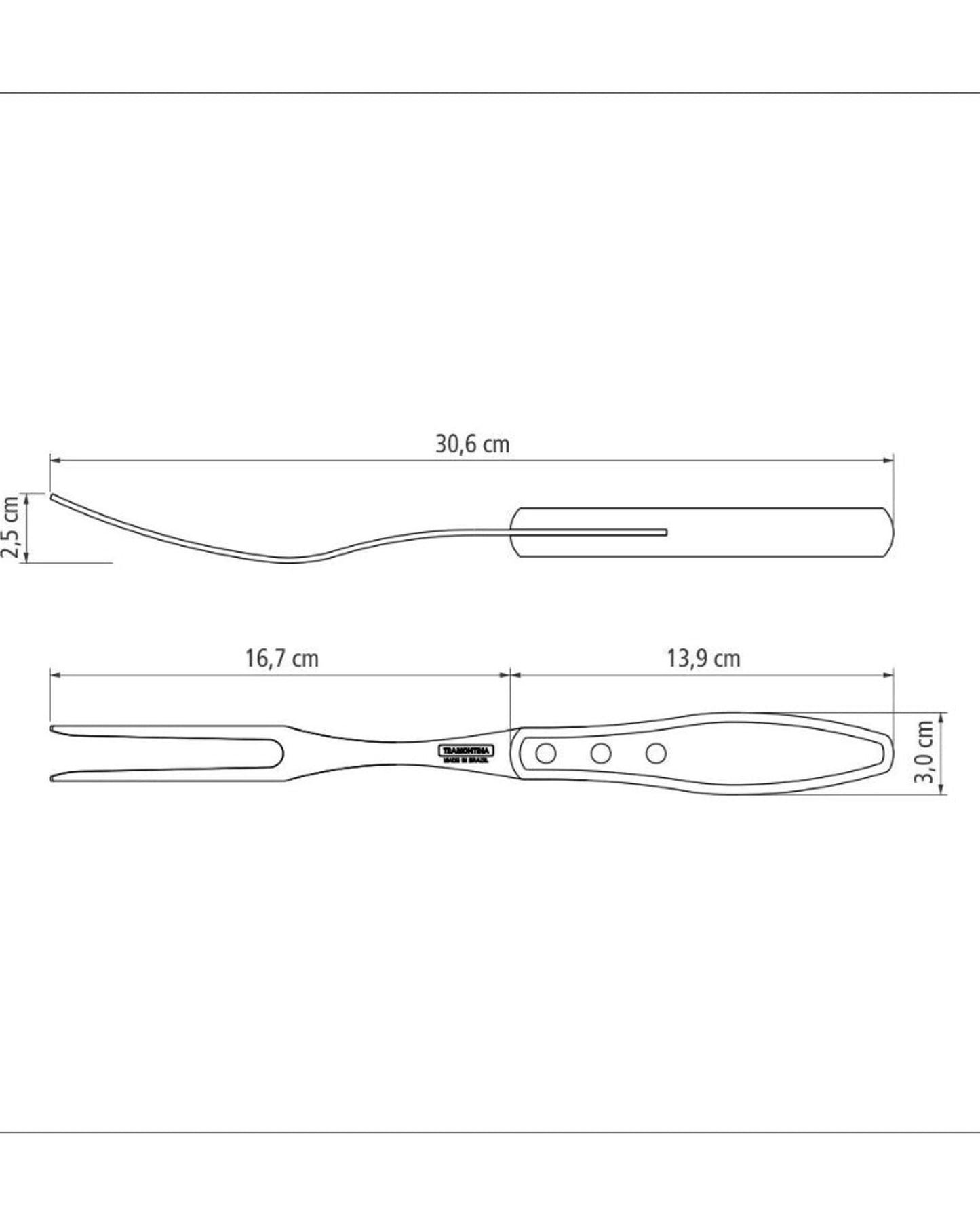 Tramontina Churrasco Carving Fork with Stainless-Steel Blade and Treated Red Polywood Handle