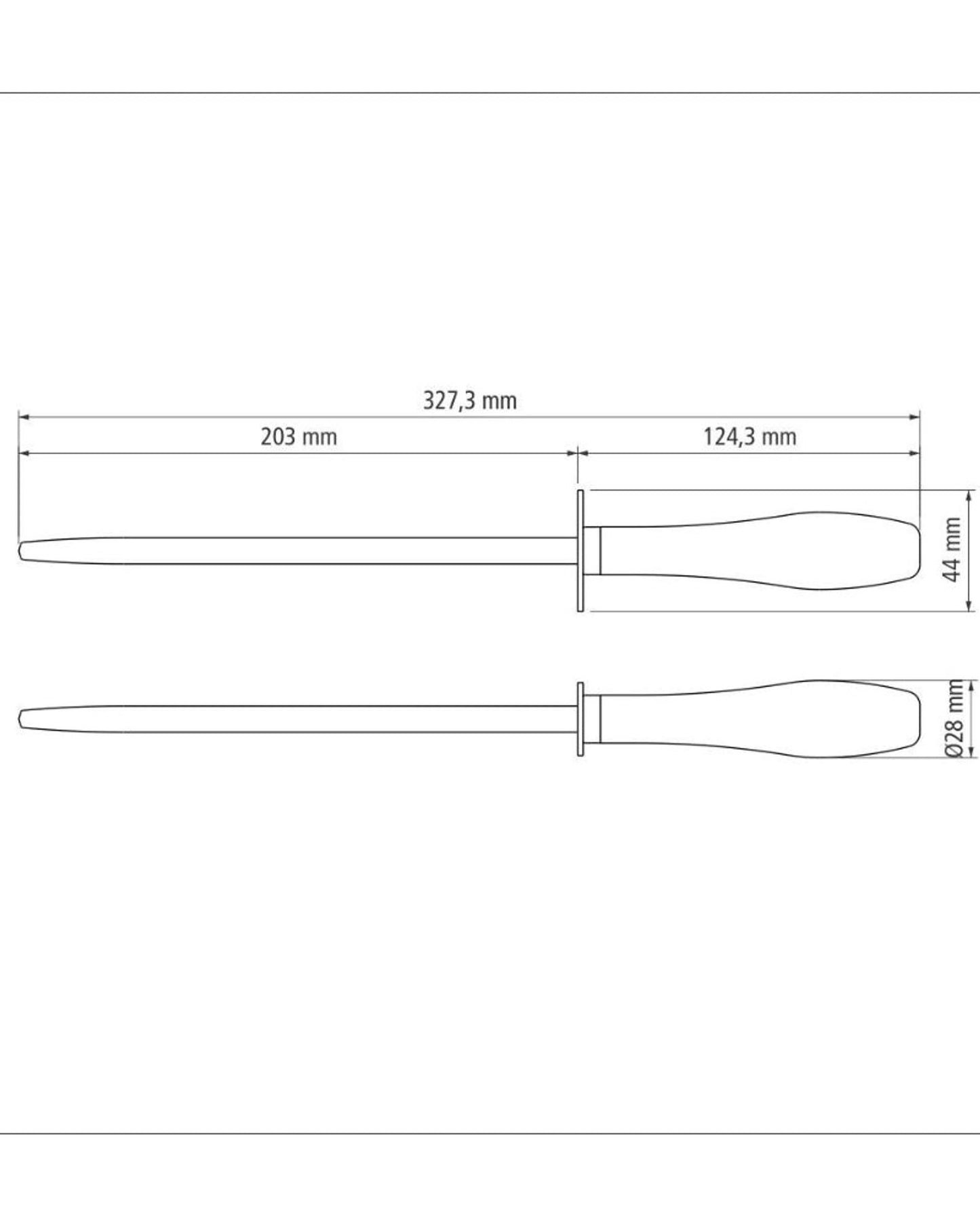 Tramontina Chrome-Plated Carbon Steel Honing Steel With Brown Polywood Handle