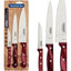 Tramontina Knife Set 3Pc Red