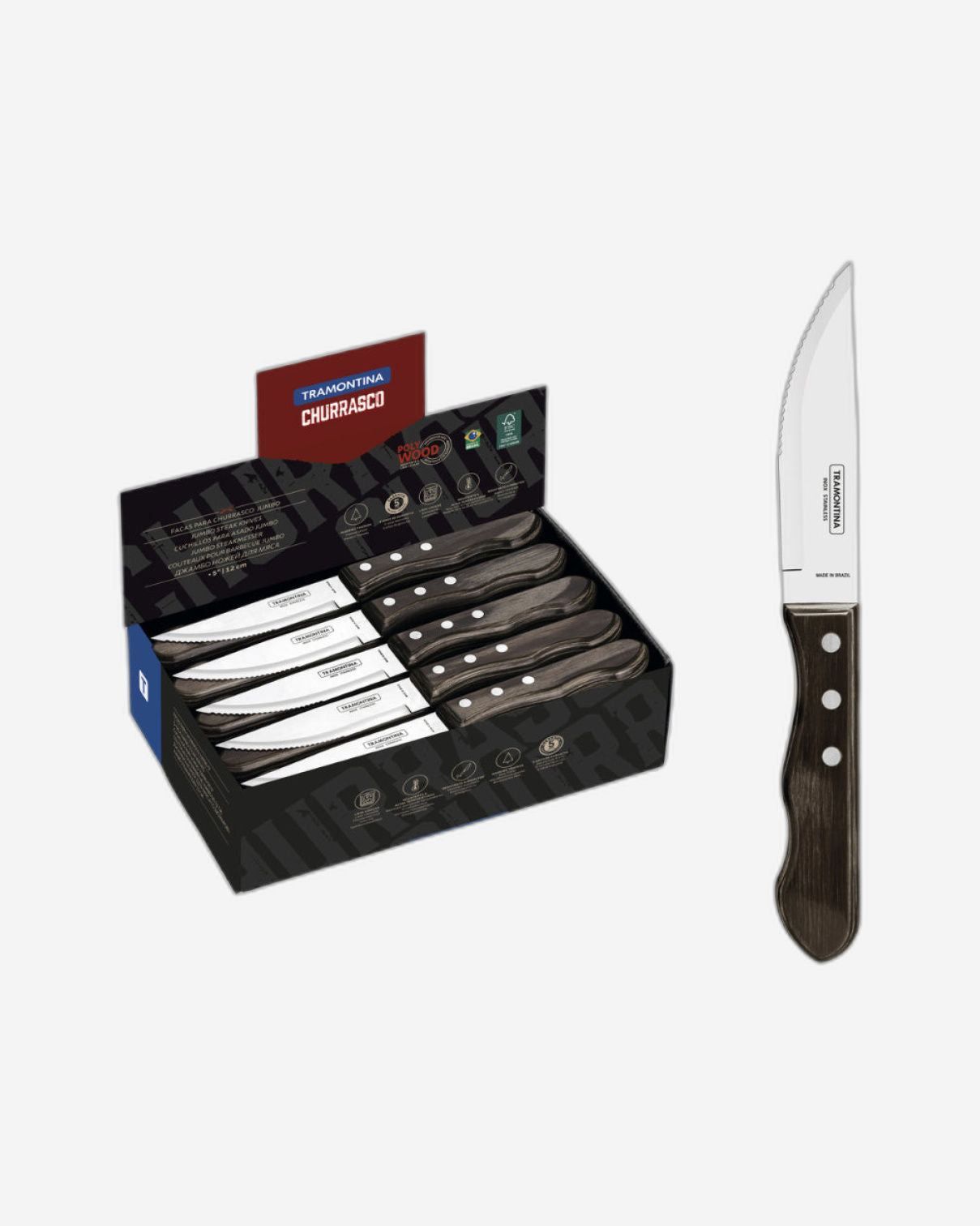 Tramontina Jumbo Steak Knife 5Inch Brown