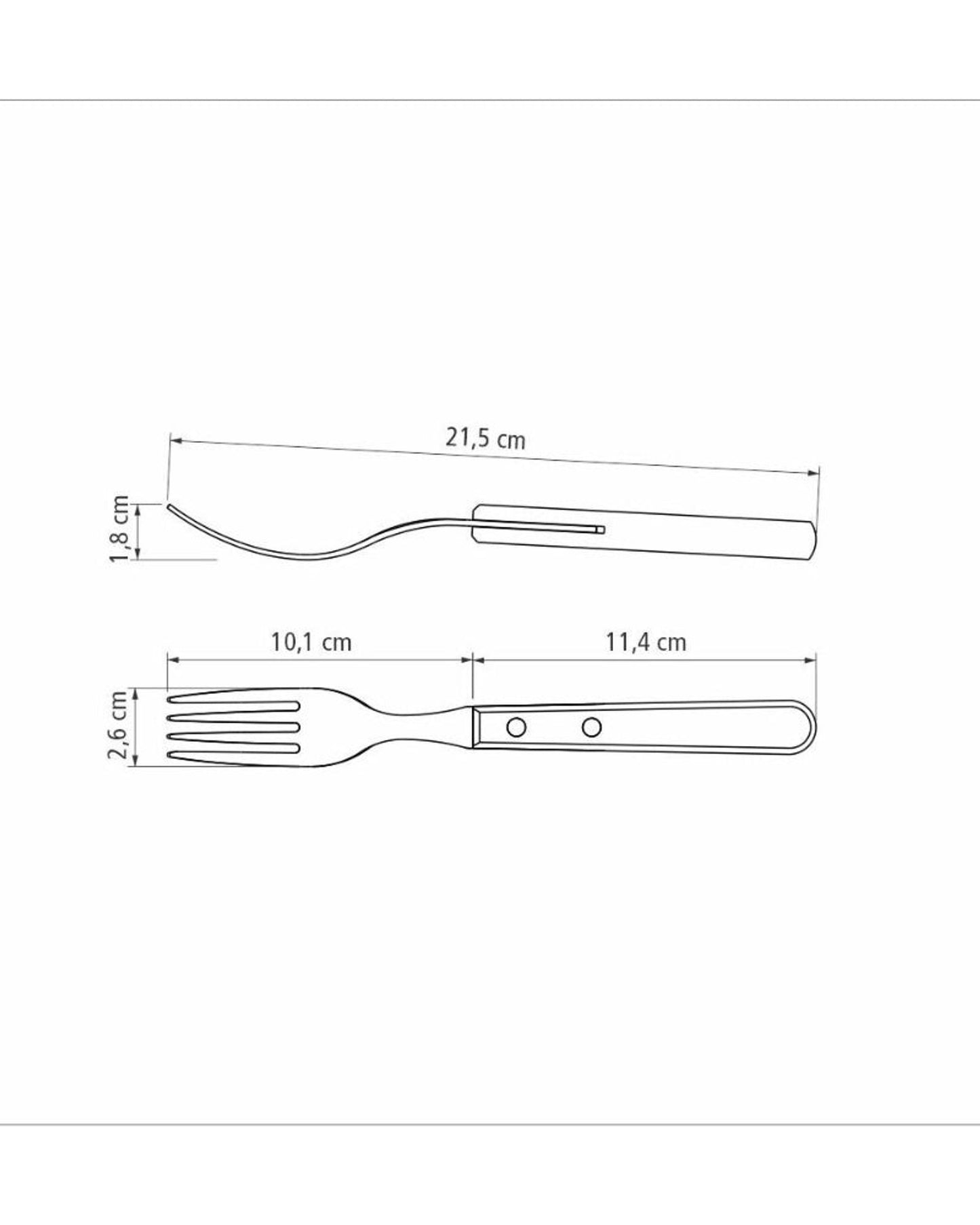 Tramontina 4-Piece Jumbo Steak Fork Set Stainless-Steel with Treated Brown Polywood Handles