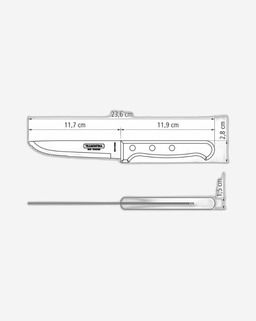 Tramontina Jumbo Steak Knife 5Inch Brown