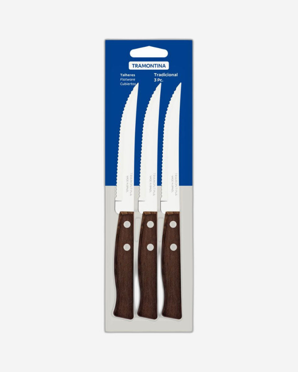Tramontina Tradicional Steak and Fruit Knife Set 3Pc