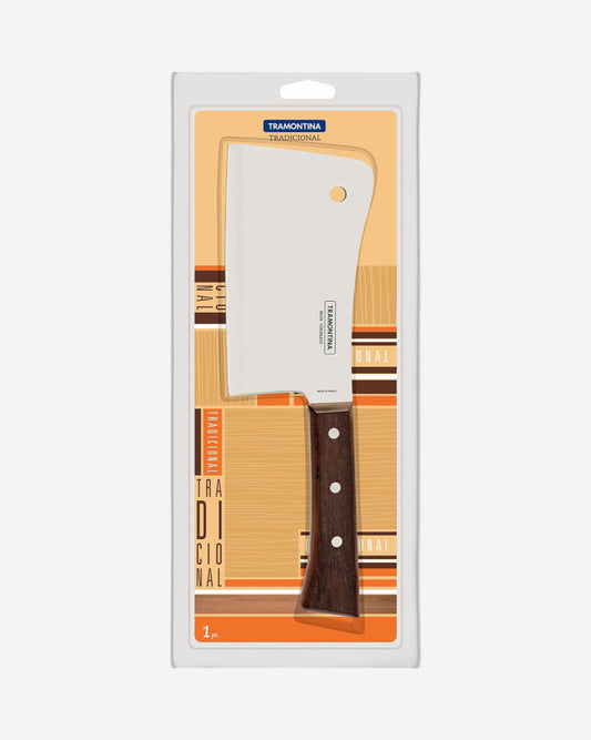Tramontina Brazil  Tradicional 6 Inches Cleaver with Stainless Steel Blade and Natural Wood Handle