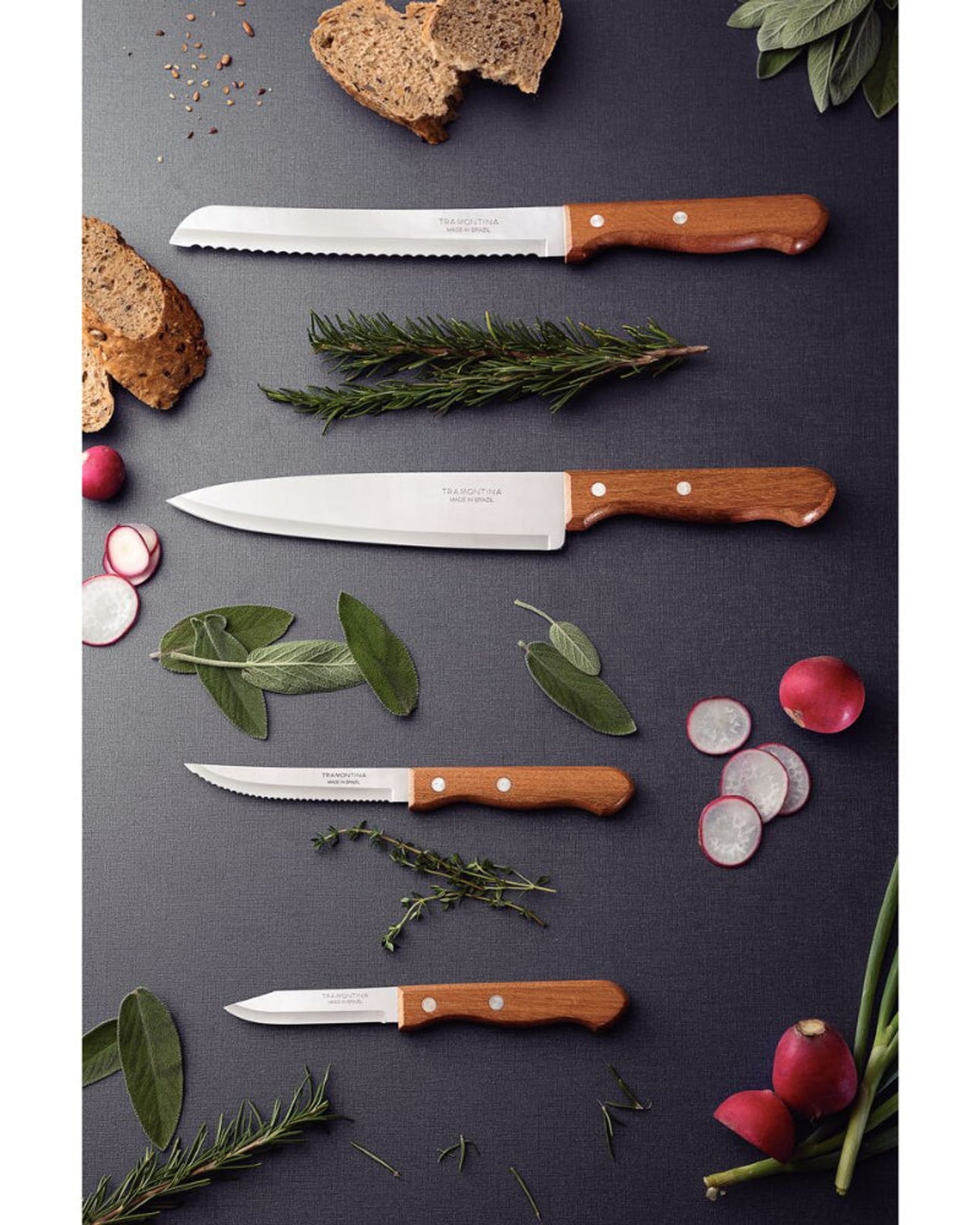 Tramontina Dynamic 8" Chef's Knife with Stainless-Steel Blade and Natural Wood Handle