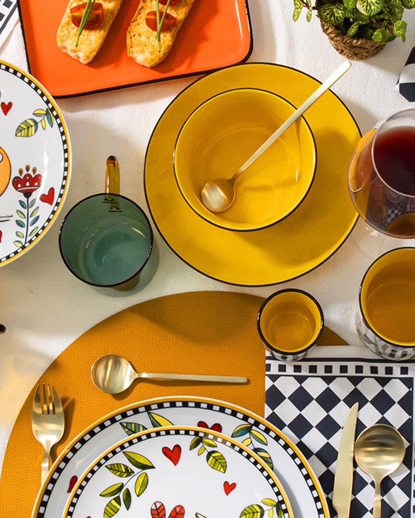 Egan Set 6 Dinner Plates Cocorico  Yellow Dm 27