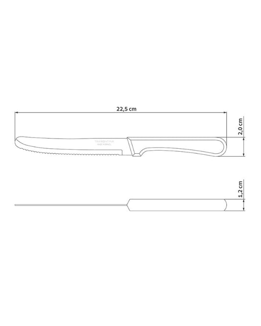 Tramontina Plenus 5" Fruit Knife with Stainless-Steel Blade and Black Polypropylene Handle