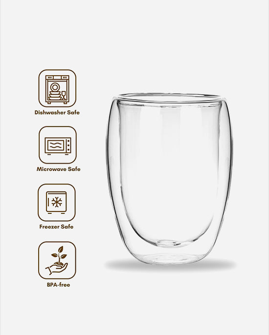 Cuisine Art Borosilicate Double Wall Glass Set 350ml 2Pc