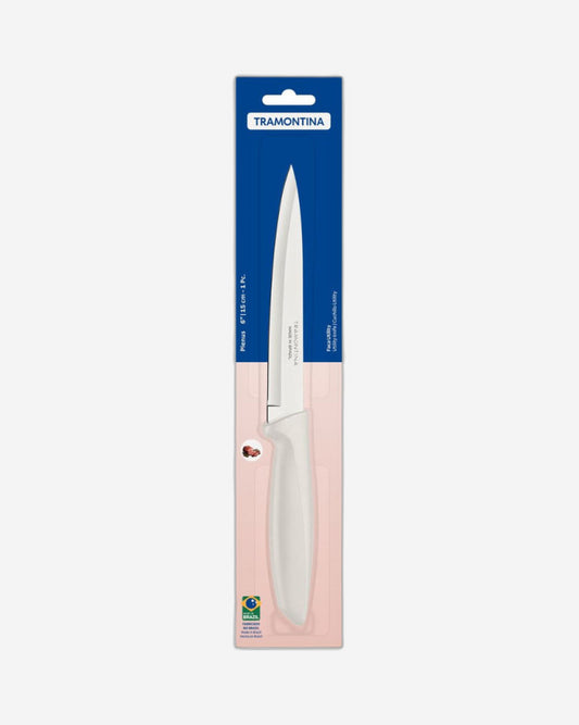 Tramontina Plenus Utility Knife with Stainless-Steel Blade and Off White Polypropylene Handle 6"