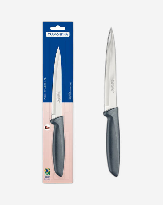 Tramontina Plenus Utility Knife with Stainless-Steel Blade and Grey Polypropylene Handle 6"