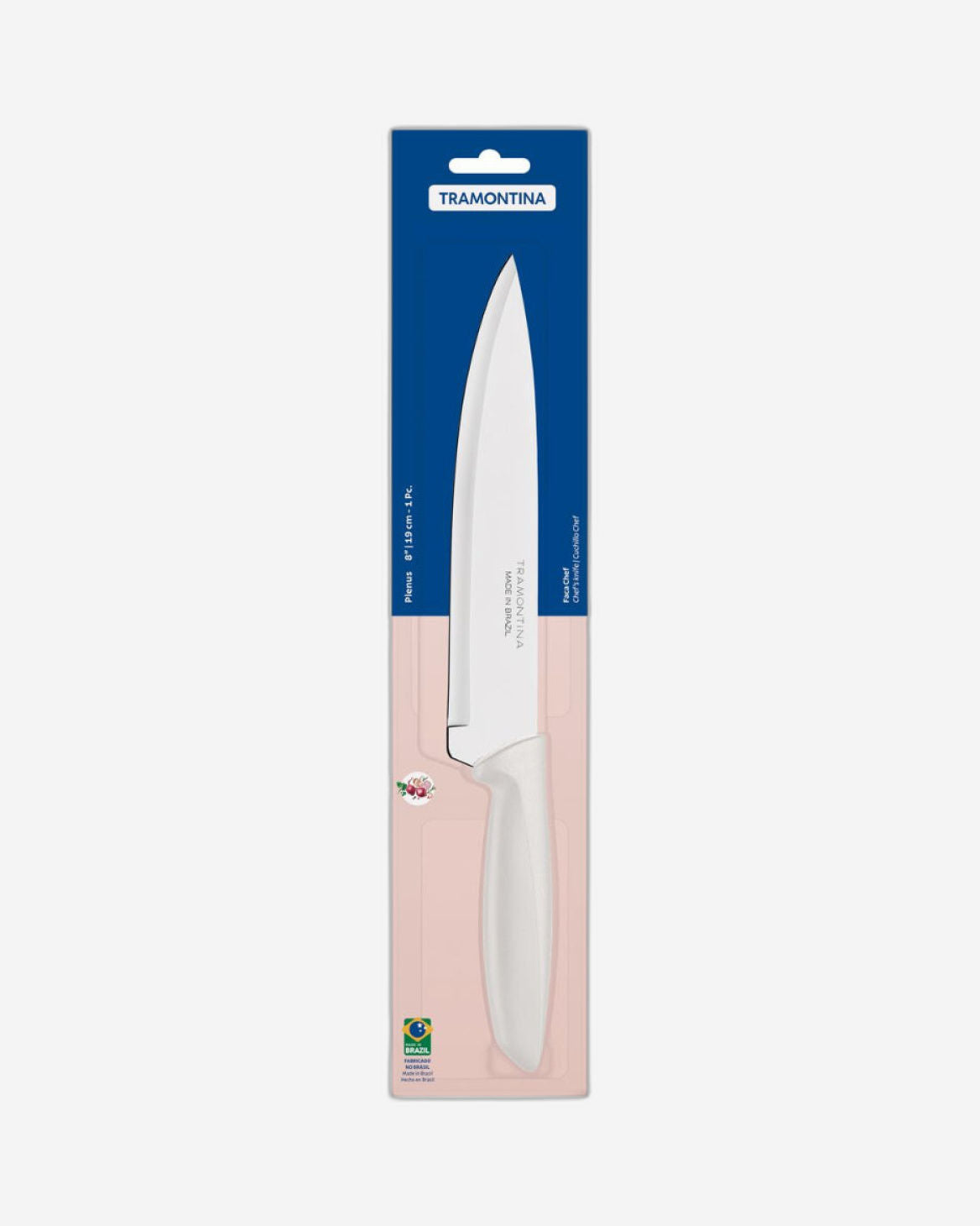 Tramontina Plenus Chef's Knife with Stainless-Steel Blade and Off White Polypropylene Handle 8"