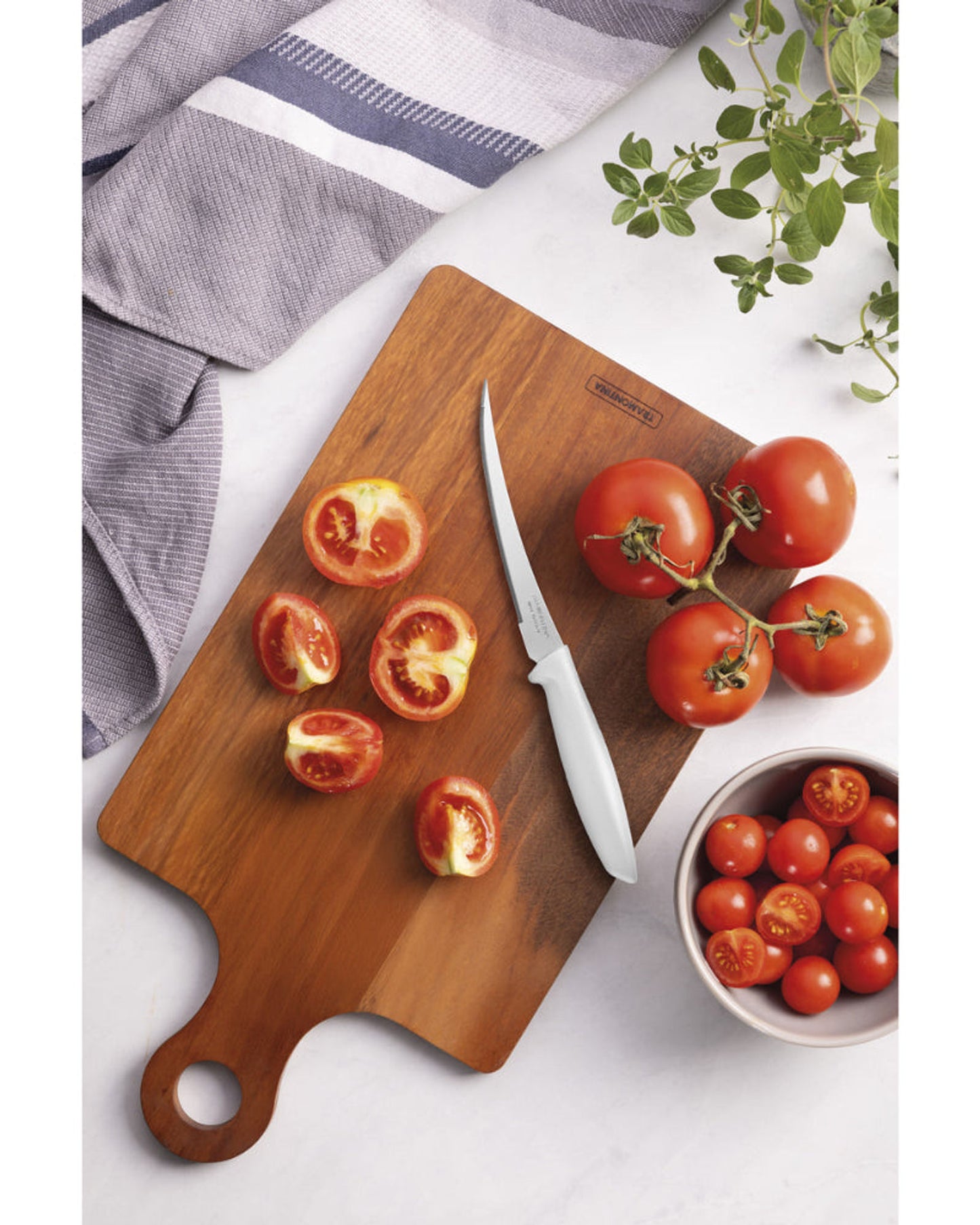 Tramontina Plenus Tomato Knife with Stainless-Steel Blade and Off White Polypropylene Handle 5"