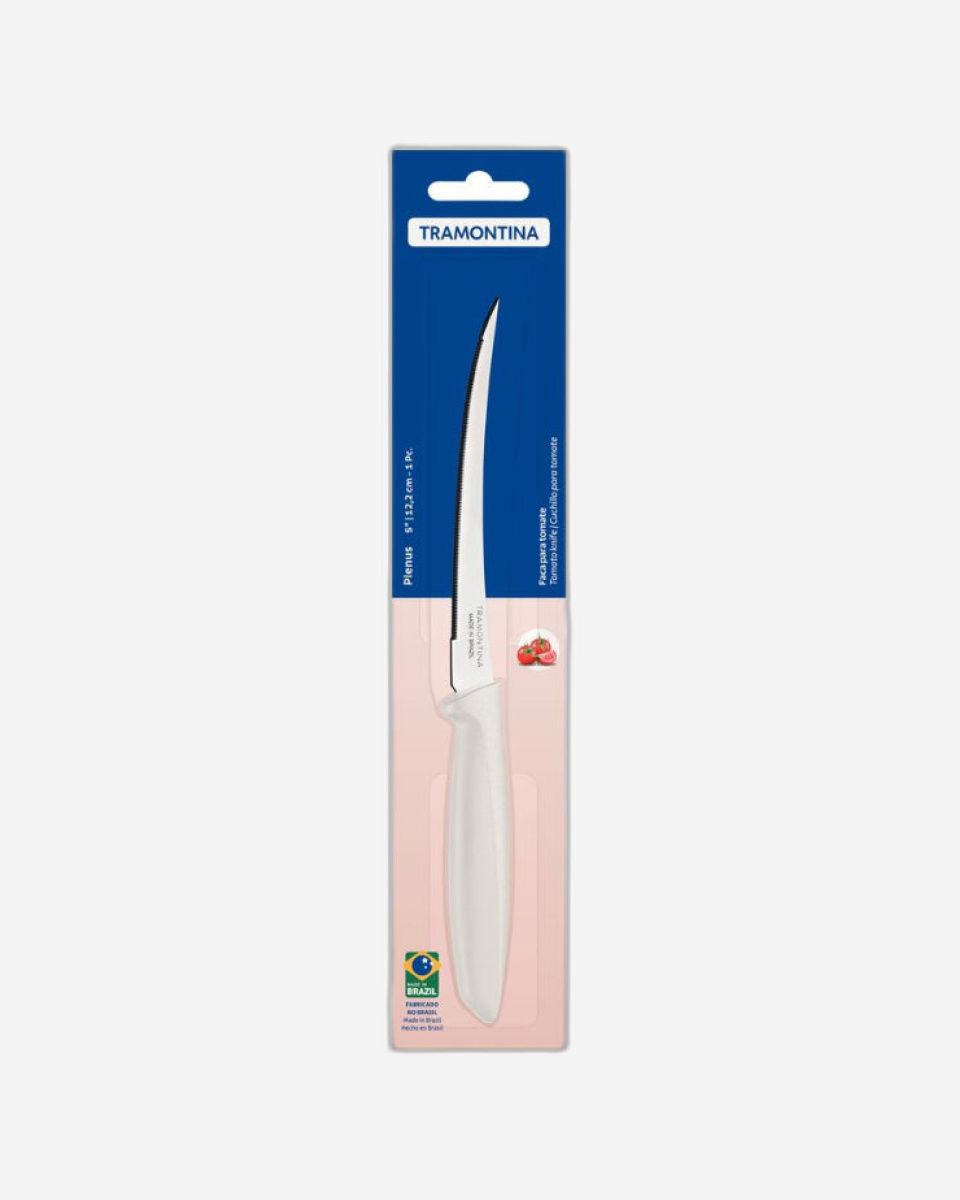 Tramontina Plenus Tomato Knife with Stainless-Steel Blade and Off White Polypropylene Handle 5"