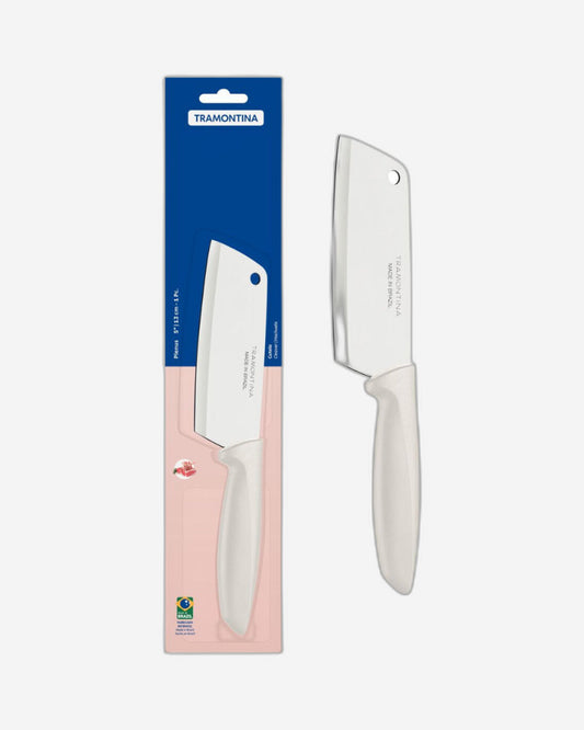 Tramontina Cleaver Plenus Chef's Knife with Stainless-Steel Blade and Off White Polypropylene Handle 5"