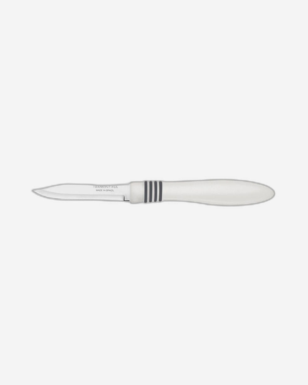Tramontina Cor & Cor 3" Vegetable and Fruit Knife with Stainless-Steel Blade and White Polypropylene Handle