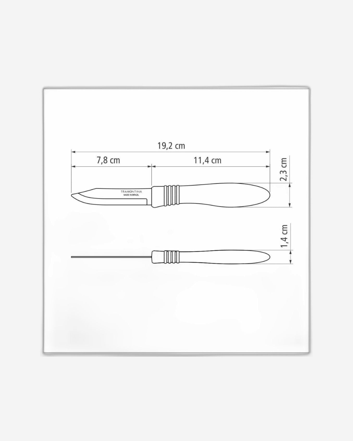 Tramontina Cor & Cor 3" Vegetable and Fruit Knife with Stainless-Steel Blade and White Polypropylene Handle